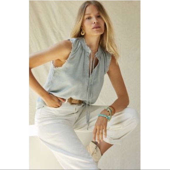 Anthropologie Cloth & Stone Flutter Sleeve Tank Top M - Picture 2 of 13